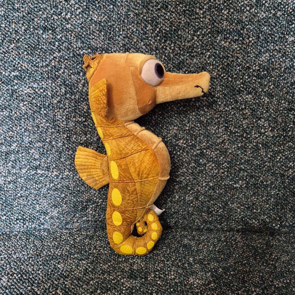 Disney Store Finding Nemo Sheldon Seahorse 16" Plush Pixar Stuffed Animal